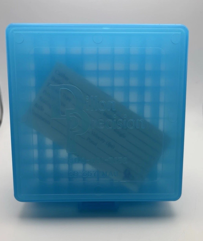 Dillon Precision Light Blue  Ammo Box 100 Round 38/357MAG Ammo Storage