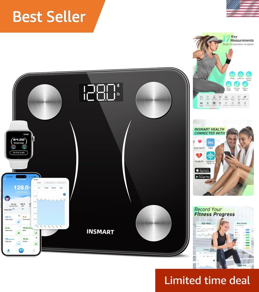 High Accuracy Body Composition Scale with Bluetooth Sync & LED Display - 400 lbs