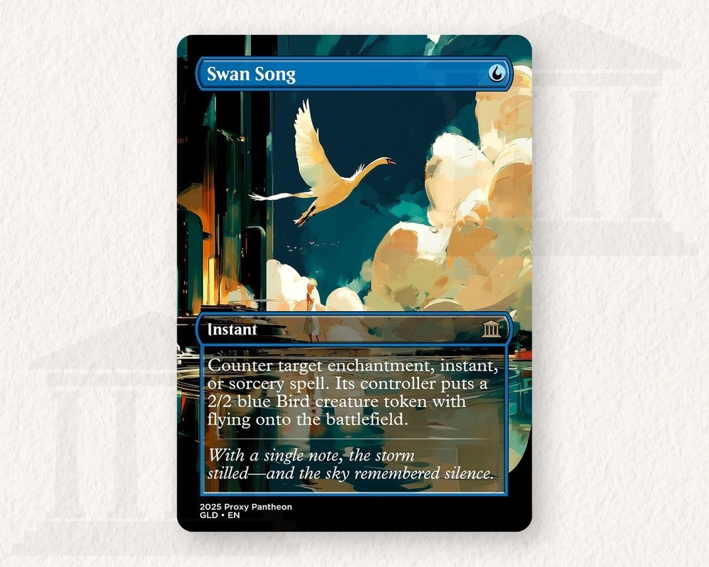 Swan Song Playtest Proxy Card with Custom Designed Art