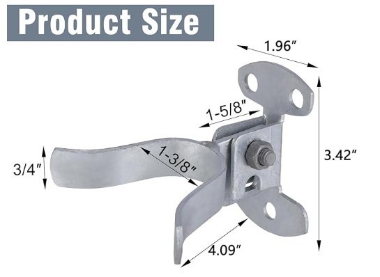 Chain Link Fence WALL MOUNT GATE LATCH: 1-3/8" Fork Latches Gate Hardware