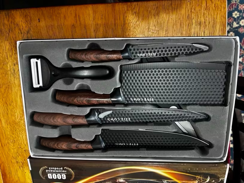Professional 6 pc Kitchen Knife Set, Chef's Knife, Slicing Knife