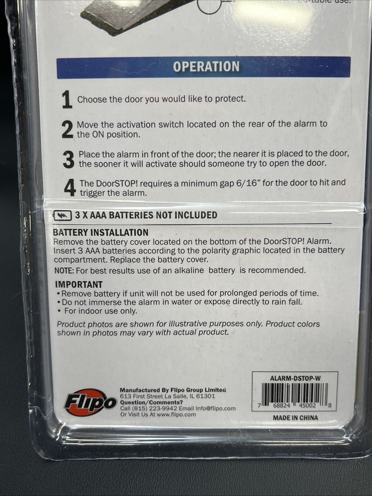 Flipo Security Personal Security Door Stop Alarm Hotel Room 2-Pack (E)