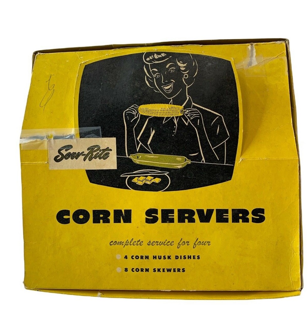 Vintage SERV-RITE CORN SERVERS COMPLETE SERVICE FOR FOUR