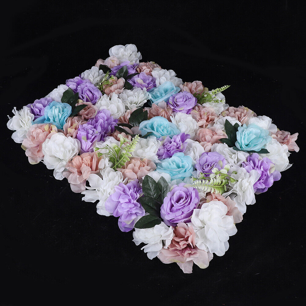 12 Pcs Artificial Flower Grid Panels DIY Flowers Wall Frames Plastic Flower Wall