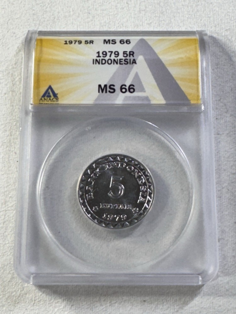 1979 Indonesia 5 Rupiah Graded MS 66 by ANACS