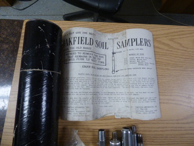 VINTAGE OAKFIELD SOIL SAMPLER KIT STAINLESS WITH CASE