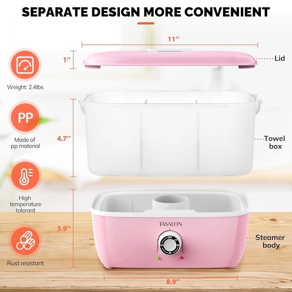 Portable Hot Towel Steamer for Facials, Pink