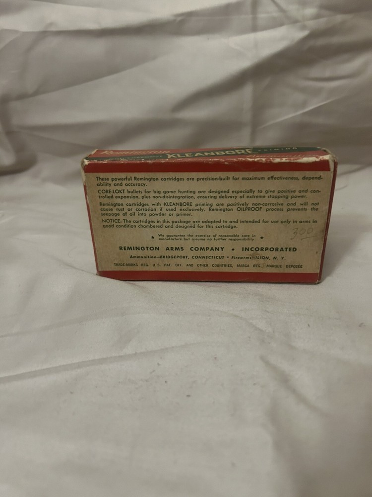 Vintage Remington Kleanbore, 308 Win. 180 Gr.. Ammo Box, (EMPTY)