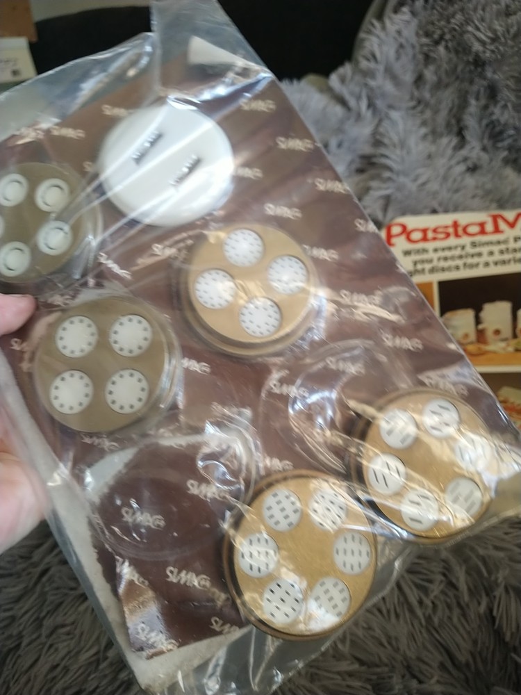 6 Simac Pastamatic Discs Die Plates Pack Lot Set Patterns Sizes Lot
