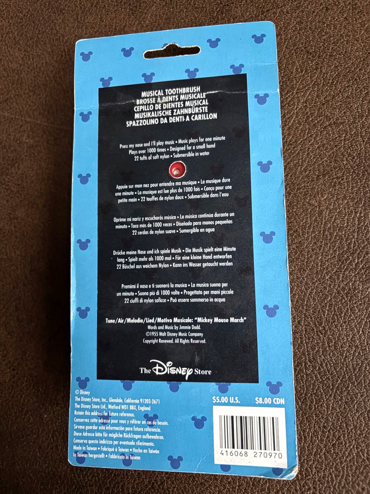 Mickey Mouse childs Toothbrush NIP