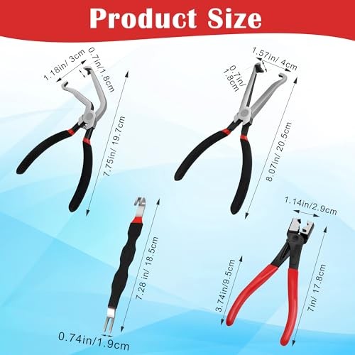 4PCS Electrical Disconnect Pliers, Straight and 60°Electrical Connector