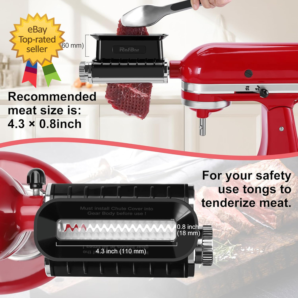 Adjustable Thickness Meat Tenderizer Attachment for Kitchenaid Stand Mixers