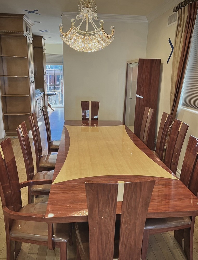 Dining Table Set With 10 Chairs & 2 China Cabinets