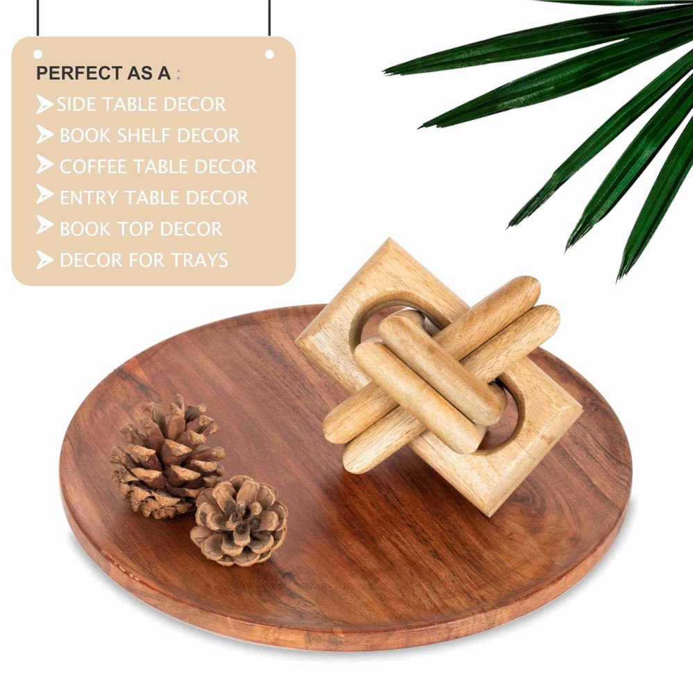 Boho Wooden Chain Links Decorative Object for Coffee Table & Shelf | Handmade...