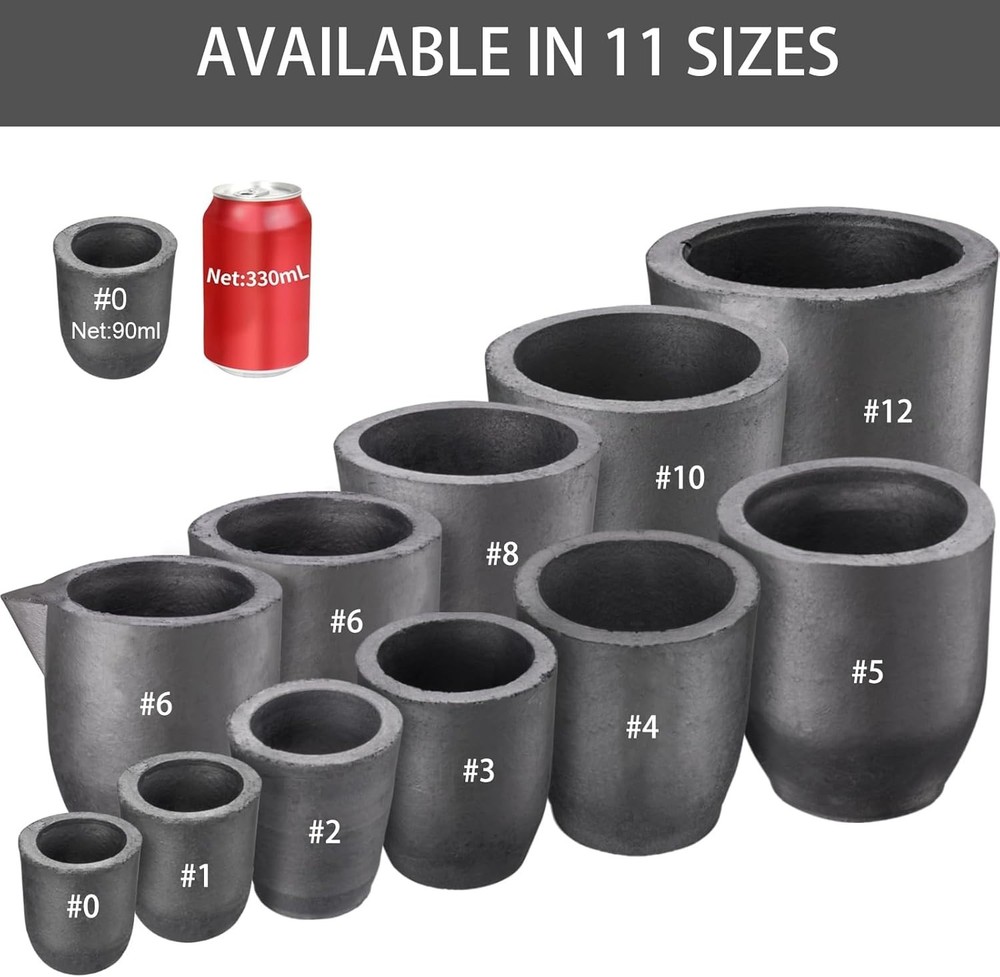 Clay Graphite Crucible for Melting Metal Copper Casting Gold Refining Silver ...