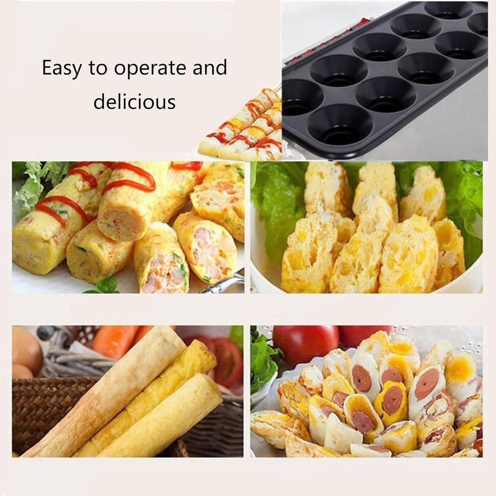 10 Tube Egg Roll Maker Omelette Maker for Making Egg Hot Dog Roll Egg Burger