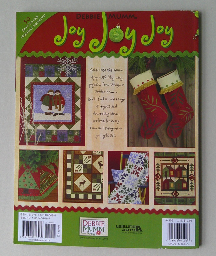 Joy Joy Joy Christmas Debbie Mumm craft & quilt pattern book