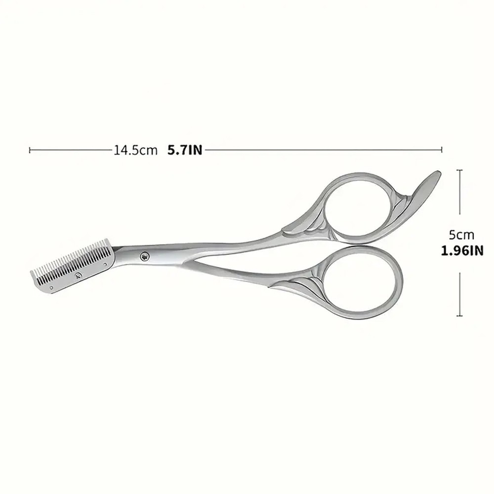 Stainless Steel Eyebrow Scissors with Comb - Precision Brows Grooming Tool