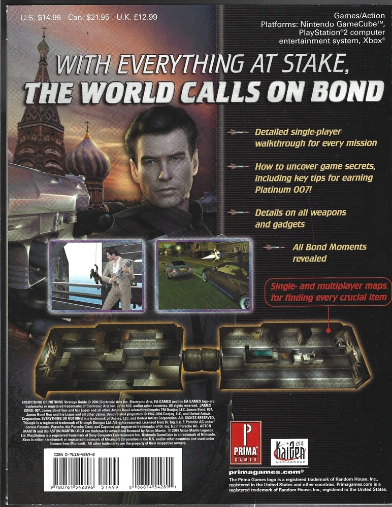 James Bond 007 Everything or Nothing Prima Strategy Guide 2004 Near Fine