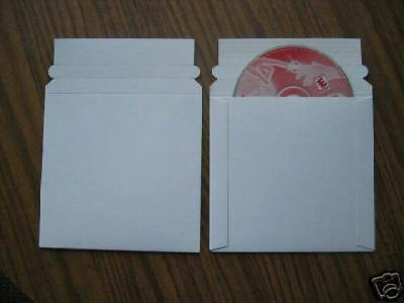 200 NEW WHITE 6" CARDBOARD CD & DVD MAILERS