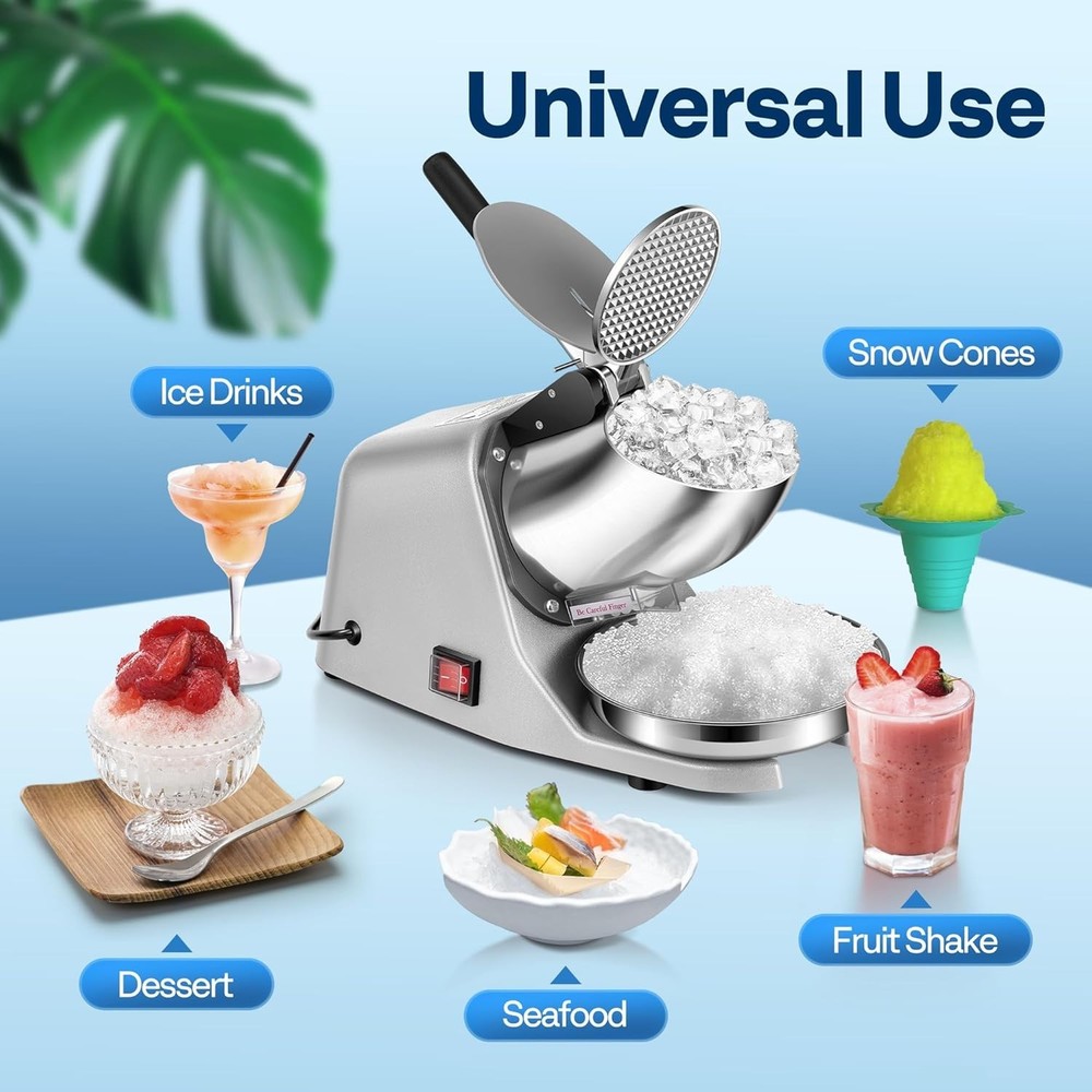 User-Friendly Electric Ice Crusher with Adjustable Texture - 4 Blades, 9.2 lbs