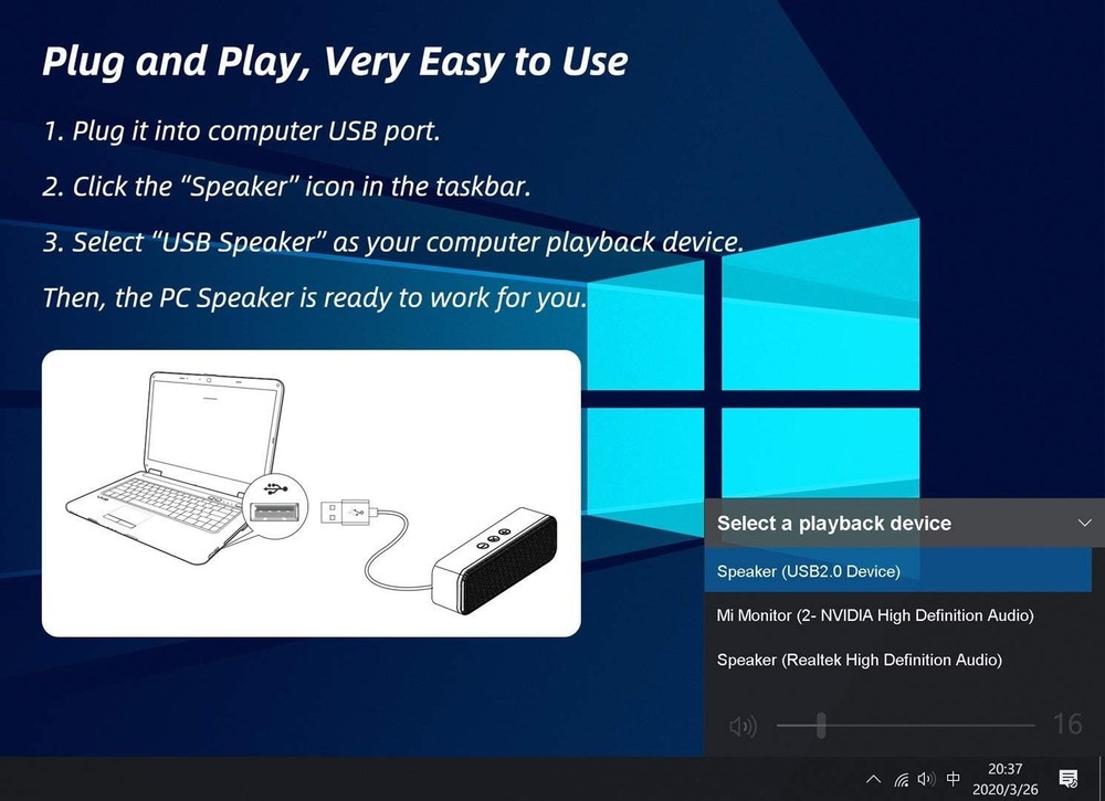 USB Computer Speaker Desktop Laptop Speaker PC Speaker Small Computer Soundbar