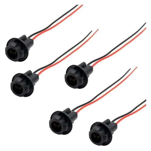 5 PCS 194 Bulb Socket with Wire Pigtail, T10 Instrument Light Socket Adapter,