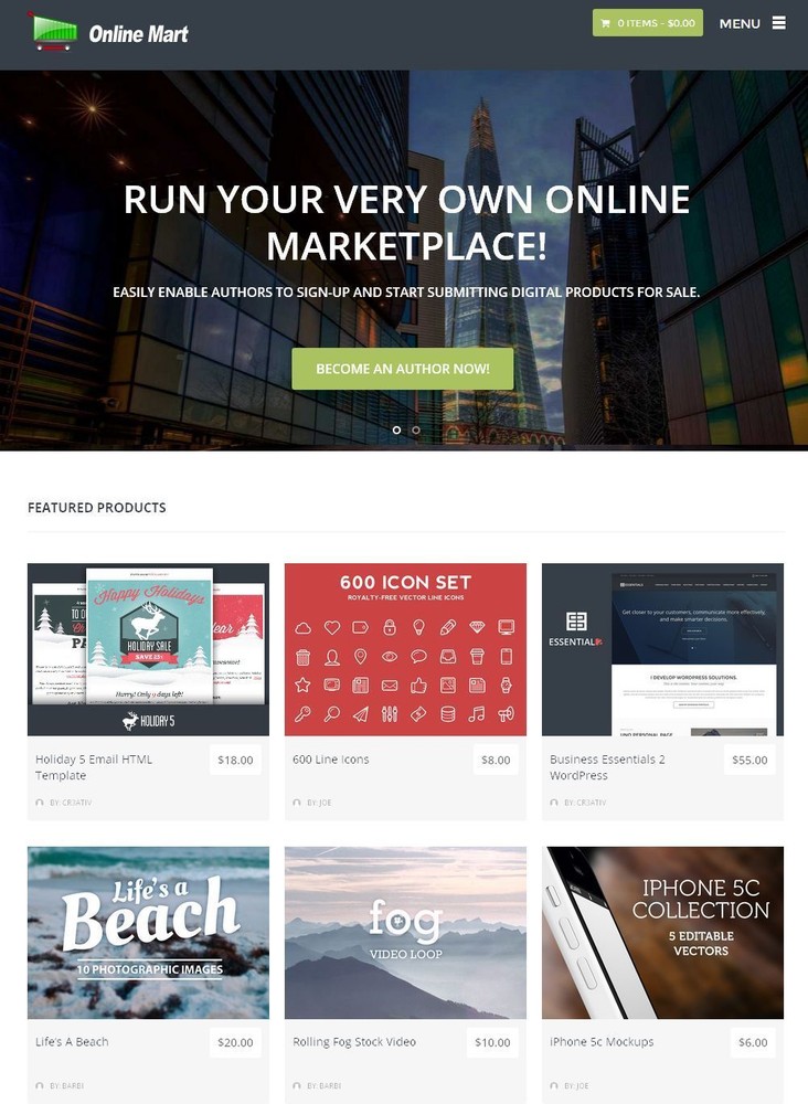 Online Digital Marketplace / Software Store Free Hosting + Installation