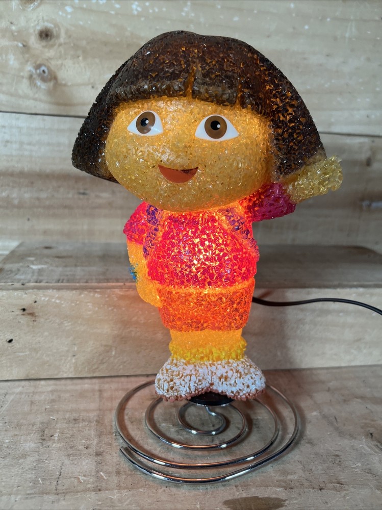 Dora The Explorer, Night Light Table Lamp Plastic Metal Spring Base 9-1/2”
