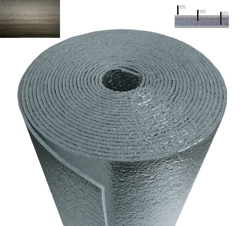 BLACK REFLECTIVE FOAM CORE GARAGE DOOR PANEL ROLL INSULATION (24" X 4')