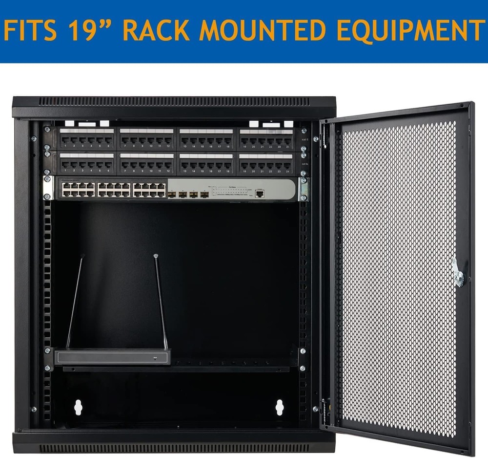 9U Wall Mount Server Cabinet - Secure Locking Network Rack, Heavy Duty Design