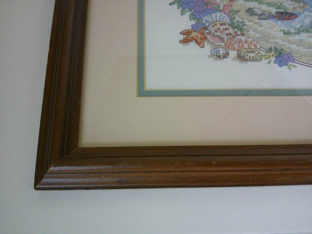 Finished Cross Stitch Framed To Everything There Is Season Completed Fall Winter