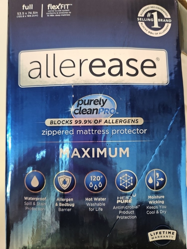 Full Maximum Bed Bug and Allergy Mattress Protector White - AllerEase