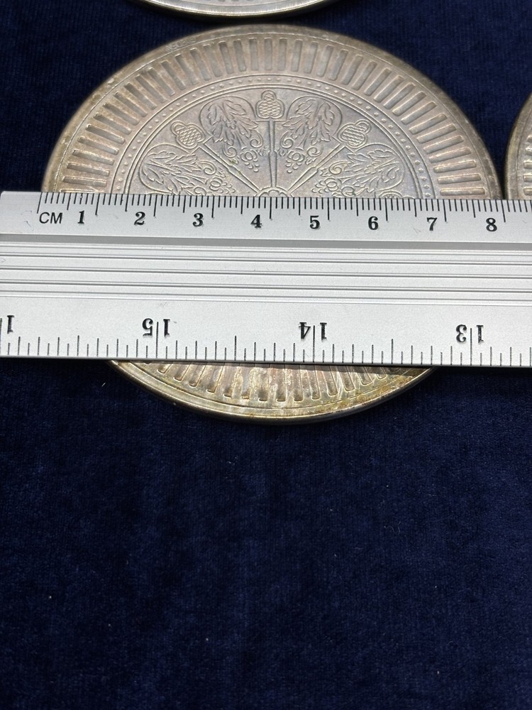 Alpha Plate Silver Plated Bottle Coasters