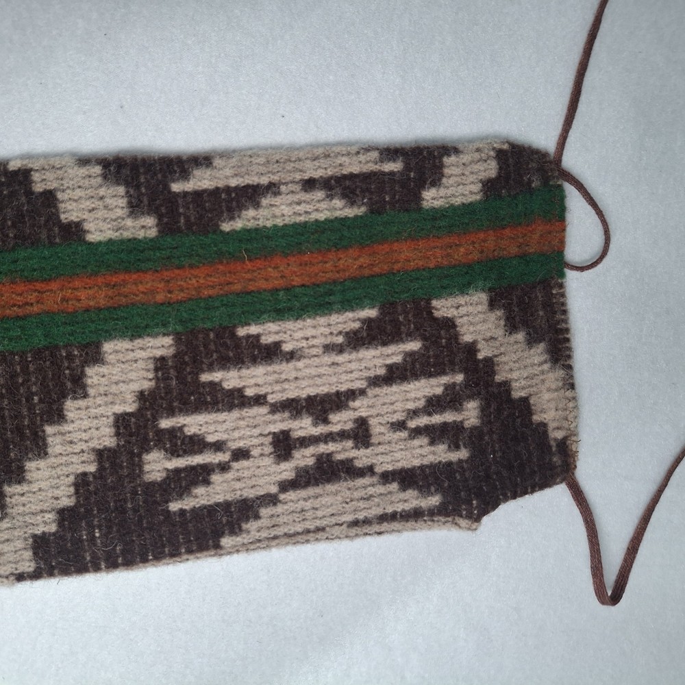 Vintage Wool Longbow Sock 65" Geometric Pattern Cowhide Reinforced Tip Tradition