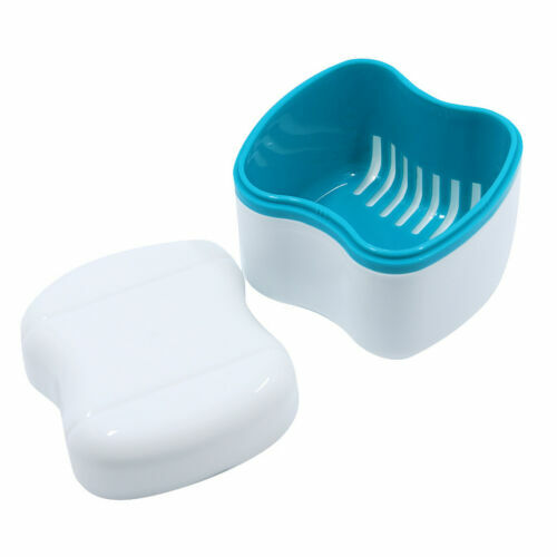 Denture False Teeth Box Bath Appliance Storage Case Rinsing Basket Container New