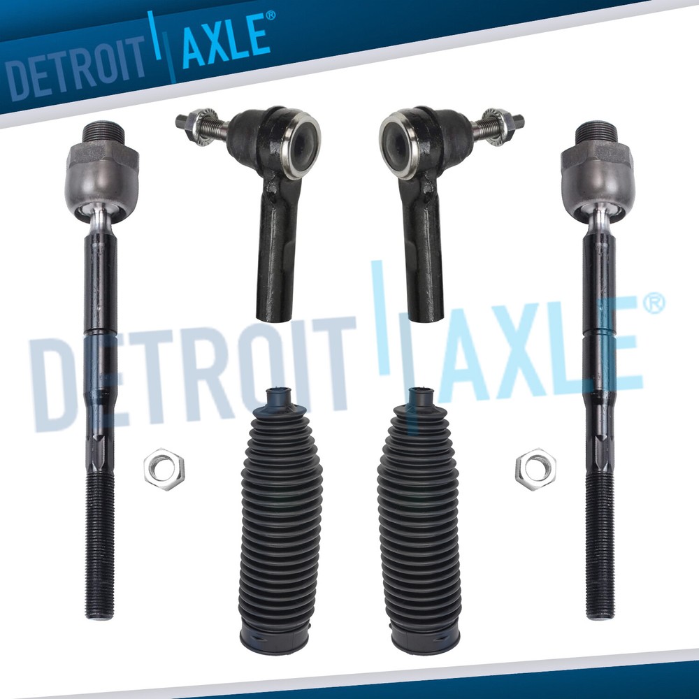 Front Inner Outer Tie Rods w/Steering Boots for 2005 2006 - 2011 Dodge Dakota