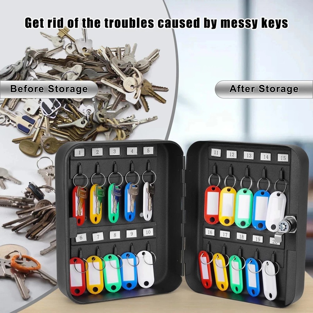 KYODOLED Key Cabinet Wall Mount Locking Key Box Organizer Lock Box New