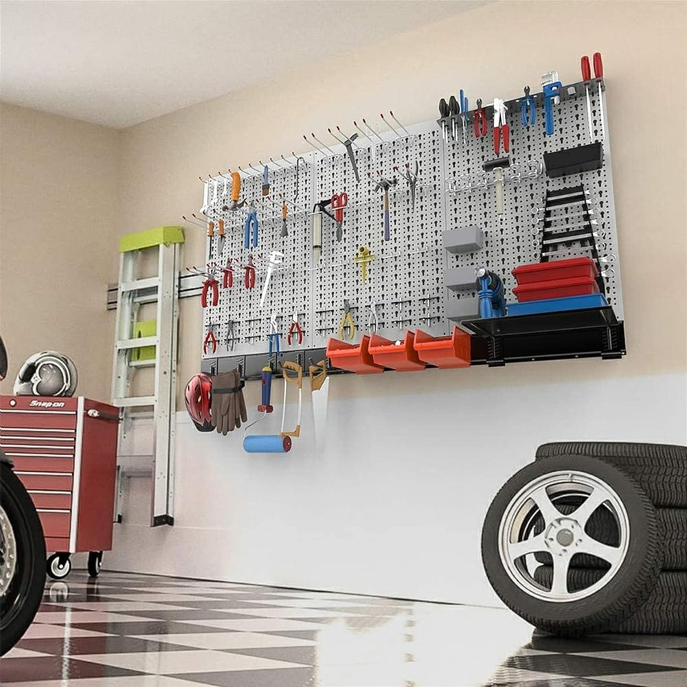109Pcs Wall Organizer Utility Storage Kit with Toolboard Hooks & Accessories, 4
