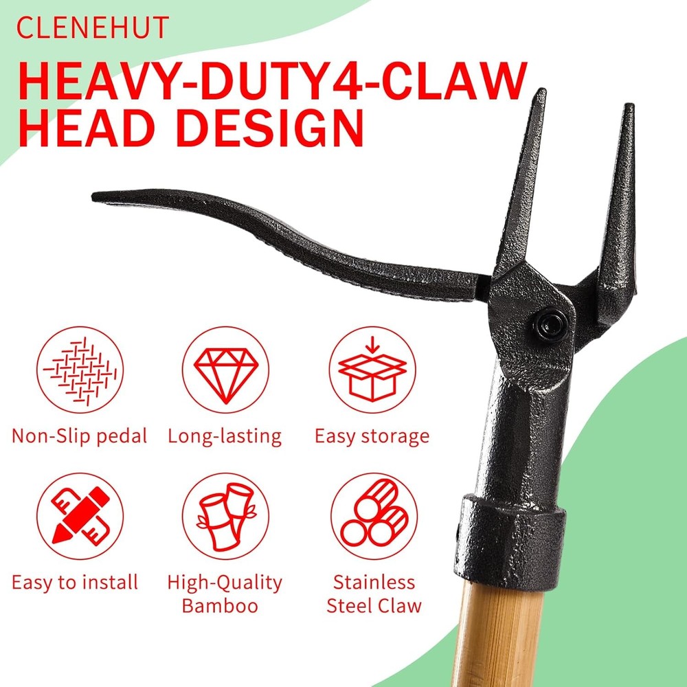 Weeder Puller Stand Up Weed Tool Handle Claw Garden Outdoor Root Remover Killer