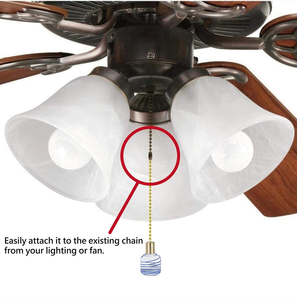 20508-51-2, 12" Ceiling Fan Pull Chain Porcelain with Solid Brass, 2 Pack