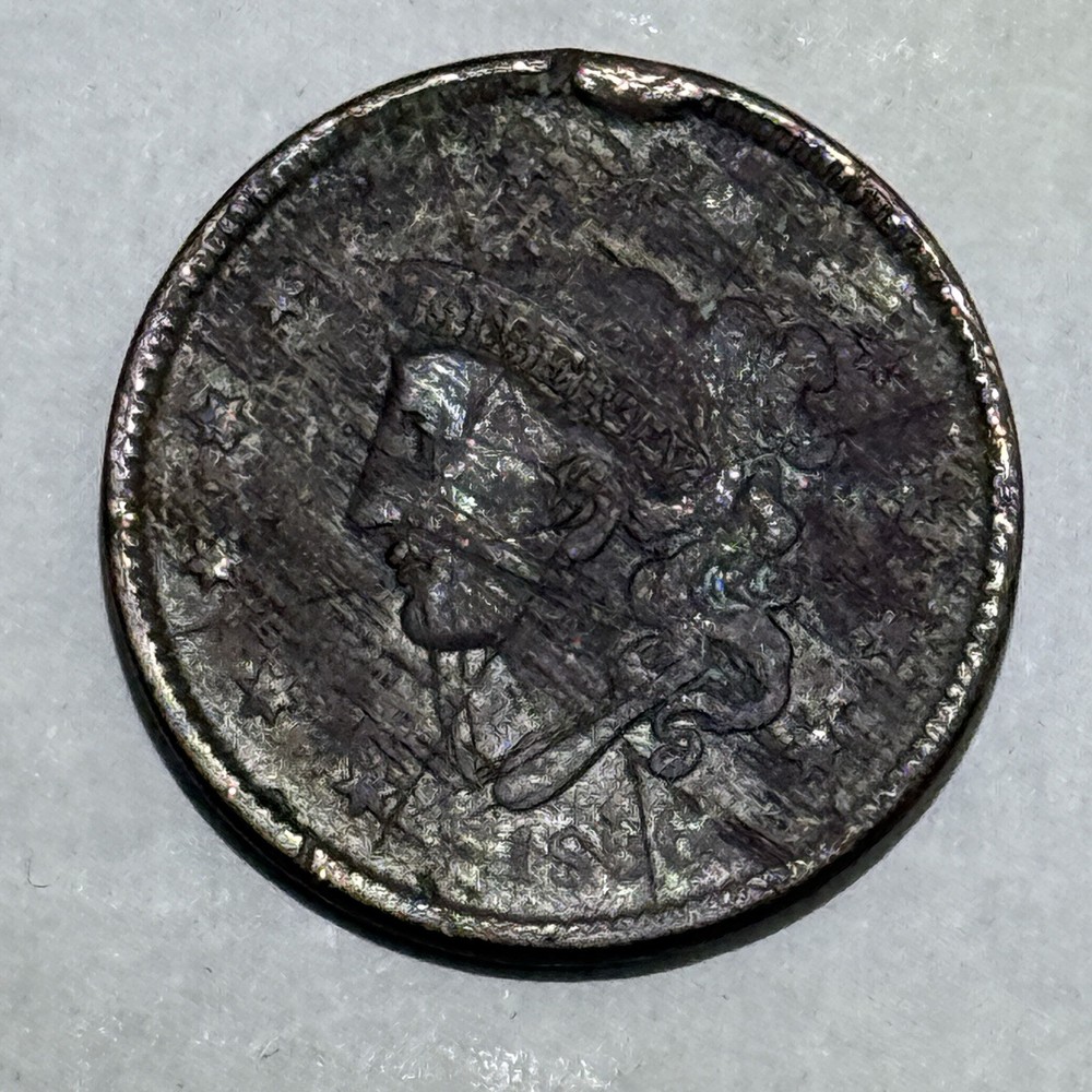 1836 Large Cent W/ Cud