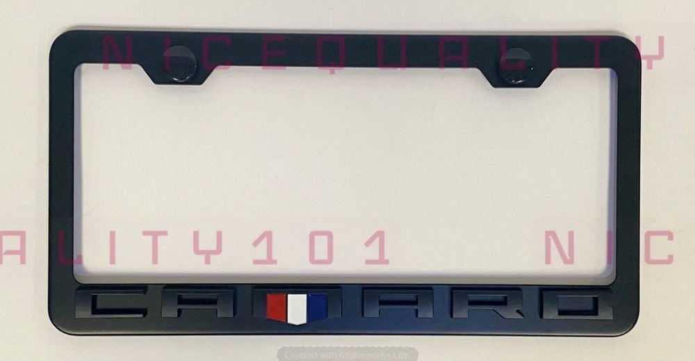 3D Camaro Stainless Steel Black Finished License Plate Frame