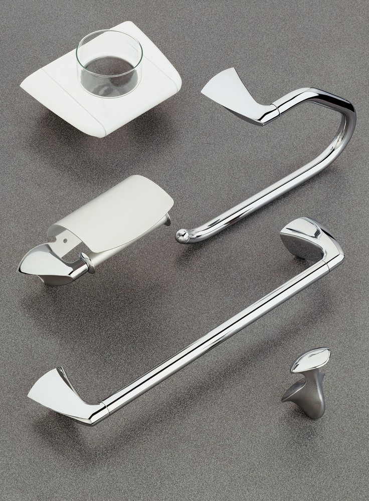 Alada Polished chrome wall toothbrush holder.