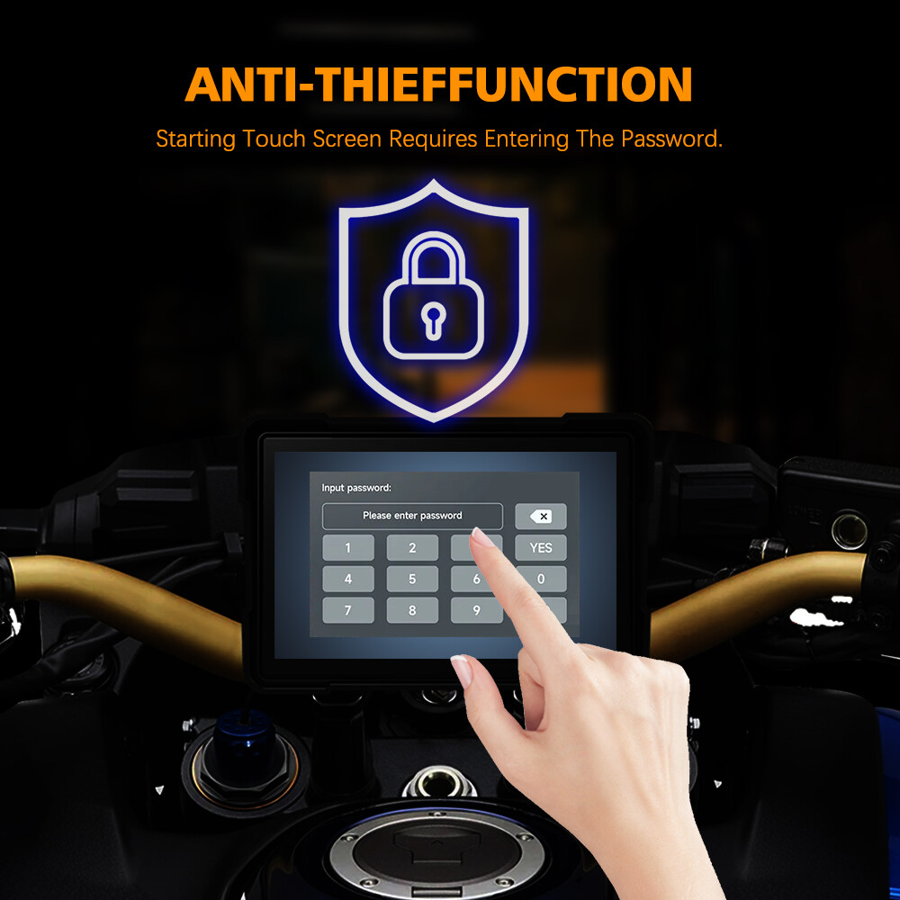 Motorcycle Navigator Buildin Carplay&Android Auto WaterProof 5Inch Linux System