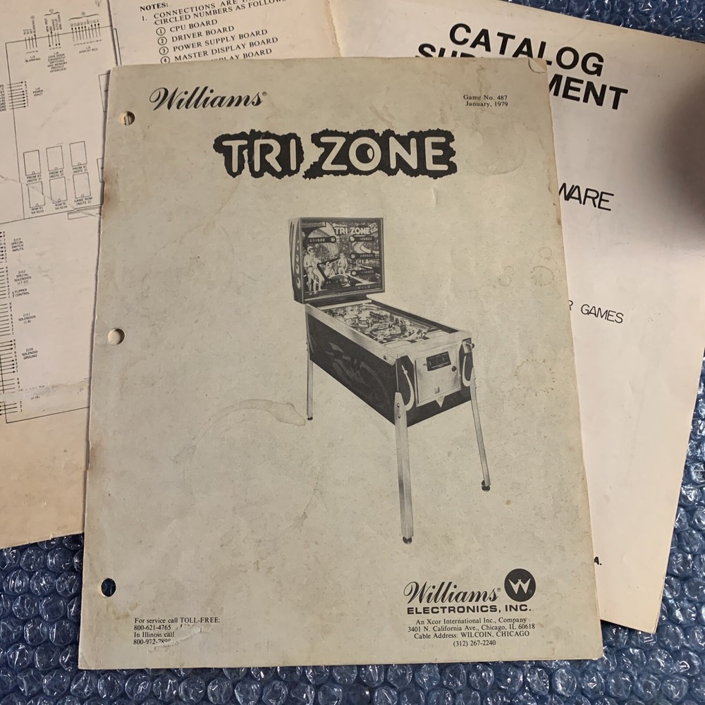 Williams pinball￼ ARCADE GAME owners manual Tri Zone