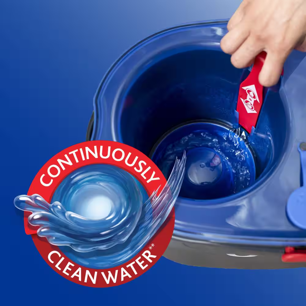 O-Cedar Easywring Rinseclean Microfiber Spin Mop & Bucket Floor Cleaning System,
