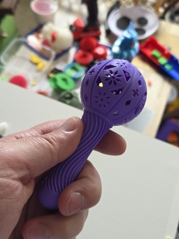 🥁 Eco-Friendly Maraca Rattle 🎶 Recycled 3D Printed Instrument