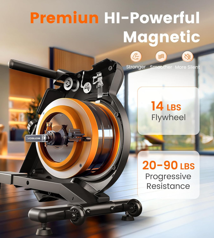Magnetic/Water Rowing Machine for Home - Rower Machine Use with Bluetooth, App S