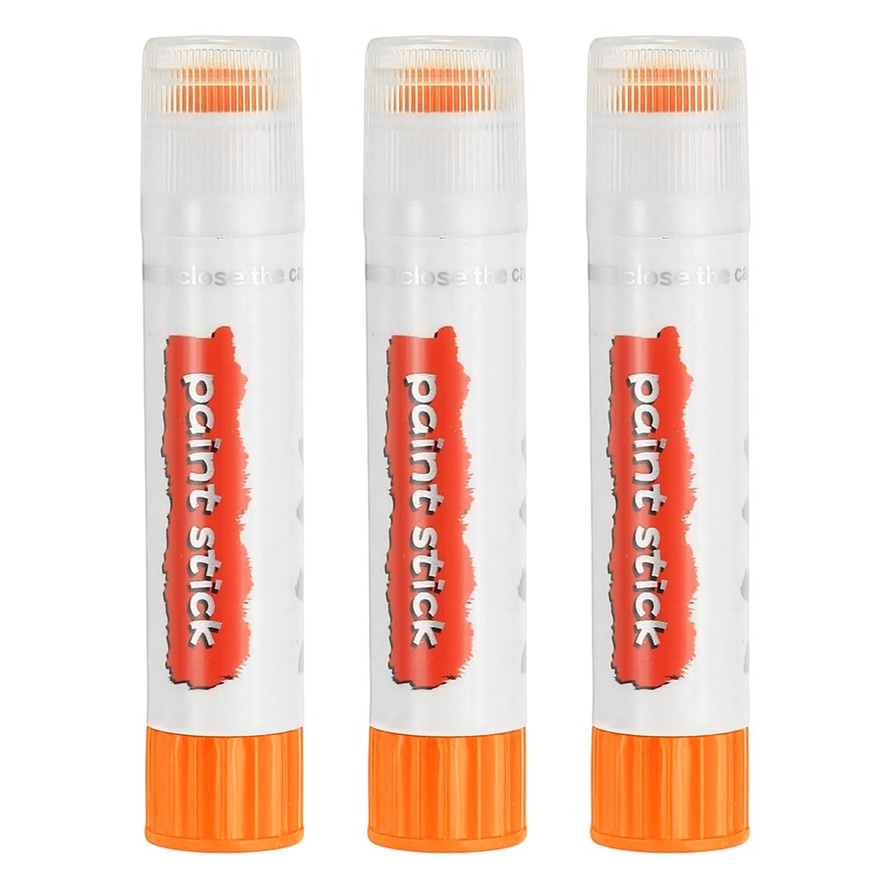 Solid Tempera Paints, 3 Pcs Washable Paint Sticks Paint Pens, Orange